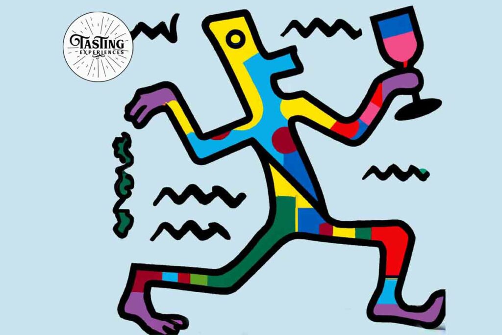wine tasting in the style of keith harling · Tasting Experience