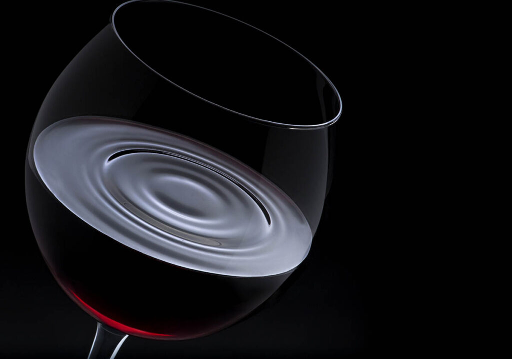 elegant wine on a dark background
